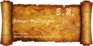Benyo Mónika névjegykártya