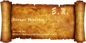Benyo Mónika névjegykártya